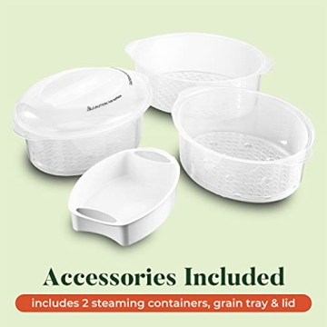 BELLA 9.5 QT Triple Tier Steamer for Healthy Cooking