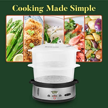 BELLA 9.5 QT Triple Tier Steamer for Healthy Cooking