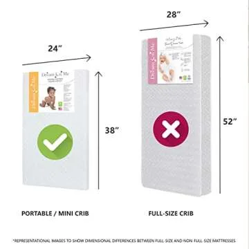 Dream On Me Holly 3” Fiber Baby Crib Mattress, Greenguard Gold and JPMA Certified Crib Mattress, Fits All Portable & Mini Cribs, Waterproof Vinyl Cover, Comes with 10 Years Limited Warranty