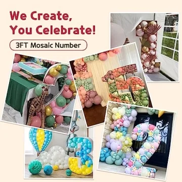imprsv 3FT Balloon Mosaic Numbers for Celebrations