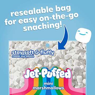 Jet-Puffed Mini Marshmallows (4 ct Pack, 7 oz Resealable Bags)