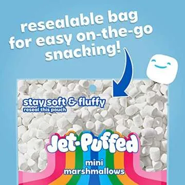 Jet-Puffed Mini Marshmallows (4 ct Pack, 7 oz Resealable Bags)
