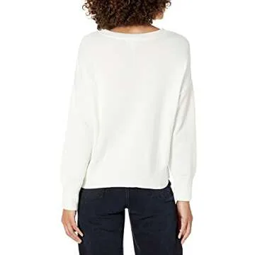 The Drop Women's Camila Slouchy Crew Neck Sweater Sweater, -Ivory, XS