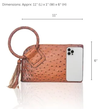 Trendy Faux Leather Mini Wristlet Purse for Women