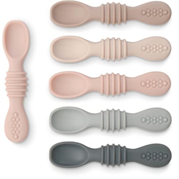 Simka Rose Silicone Baby Spoons - Feeding & Teething Essentials for Infants