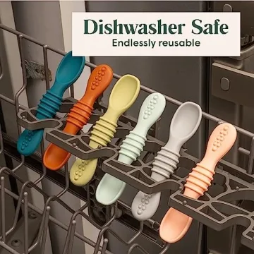 Simka Rose Silicone Baby Spoons for Safe Teething & Feeding