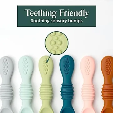 Simka Rose Silicone Baby Spoons for Safe Teething & Feeding