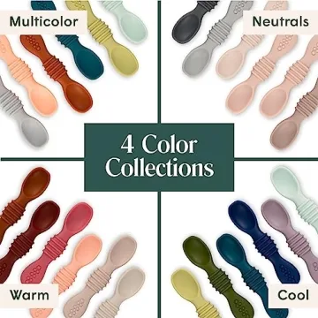 Simka Rose Silicone Baby Spoons for Safe Teething & Feeding