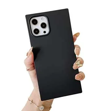 Cocomii - Rectangle Case Compatible with iPhone 12 Pro Max - Soft Touch Silicone, Microfiber Lining, Women Girls Men, Protective Phone Case for iPhone 12 Pro Max 6.7 inch, Black