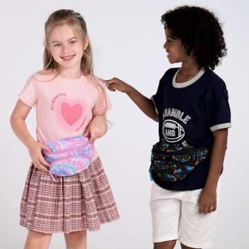 Choco Mocha Kids Fanny Pack Girls Tie Dye Fanny Pack for Kids 6-8 8-12 Toddler Little Girls Fanny Pa...
