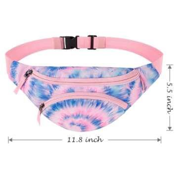 Choco Mocha Kids Fanny Pack Girls Tie Dye Fanny Pack for Kids 6-8 8-12 Toddler Little Girls Fanny Pack 4-8 Children Waist Pack Kids Belt Bag for Girls Hip Belly Pack age 5 6 7 8 9 Gifts Pink