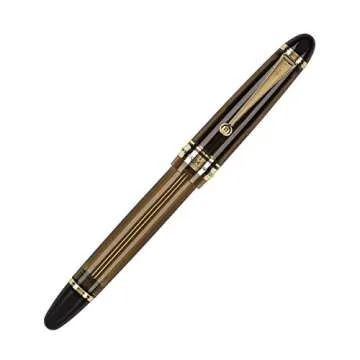 PILOT Custom 823 Fountain Pen, Amber Barrel, Medium Nib, Blue Ink (60556)