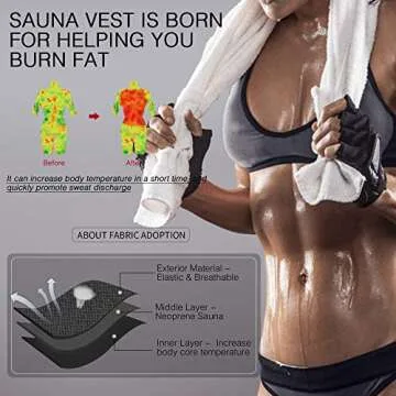 YIANNA Sweat Sauna Suit for Women Neoprene Waist Trainer Vest Zipper Body Shaper with Adjustable Tank Top, YA8012-Black-New-3XL