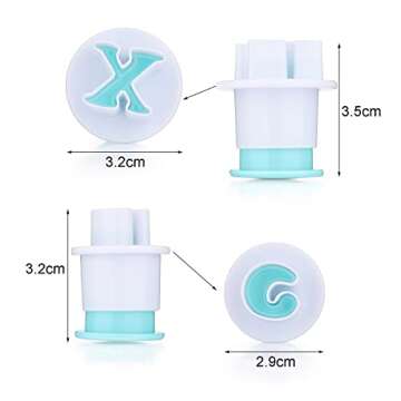 Suwimut 62 Pieces Fondant Alphabet Letter Cutters and Number Set, Cake Biscuit Mold Decorating Tools...