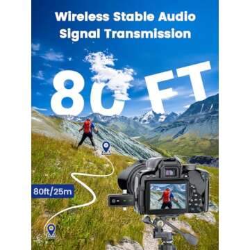 JICIFU Wireless Lavalier Microphones for iPhone and Android