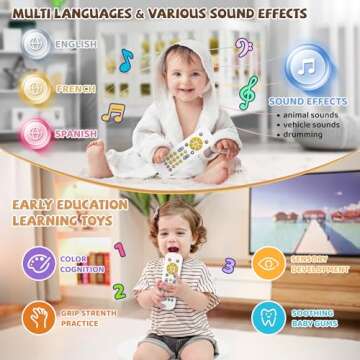 KIRALUMI Baby TV Remote Toy - Baby Early Learning Toys, Musical Toys, Toddler Toys with Realistic Play, Lights, and Sounds -6, 9, 12, 18 Month Boys Girls Toys Gift