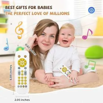 KIRALUMI Baby TV Remote Toy - Baby Early Learning Toys, Musical Toys, Toddler Toys with Realistic Play, Lights, and Sounds -6, 9, 12, 18 Month Boys Girls Toys Gift