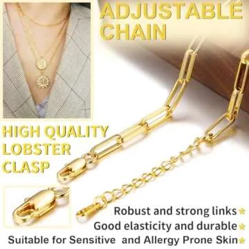 Trendy 18k Gold Oval Link Choker Necklace for Women