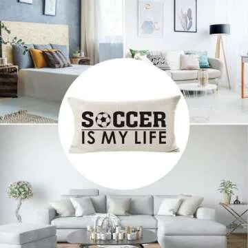 Sports-Themed Throw Pillow Cover for Kids Soccer Lovers