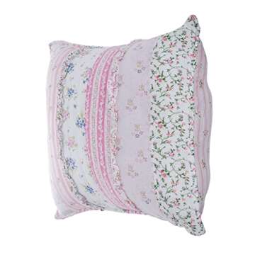 Cozy Line Home Fashions Pink Rose Romantic Ruffle Floral Flower Decor Pillow (Pink Lace, Decor Pillo...