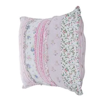 Cozy Line Home Fashions Pink Rose Romantic Ruffle Floral Flower Decor Pillow (Pink Lace, Decor Pillo...