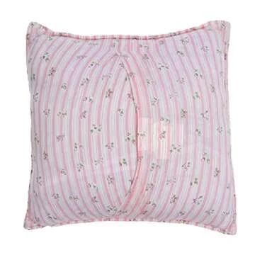 Cozy Line Home Fashions Pink Rose Romantic Ruffle Floral Flower Decor Pillow (Pink Lace, Decor Pillow - 1pc)