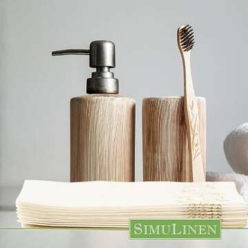 SimuLinen Gold Floral Disposable Linen Feel Bathroom Paper Towels - Soft, Cloth-Like, Single-Use, 12"x17" 100ct (Made in USA)