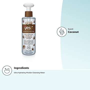Yes to Coconut Ultra Hydrating Micellar Cleansing Water, 7.77 Fluid Ounce