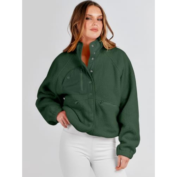 Stylish ANRABESS Fuzzy Fleece Jacket for Fall Fashion