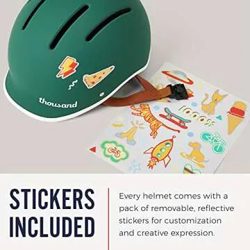 Thousand Jr. Kids Helmet & Bell - Children's Helmet Certified for Bike, Skateboard, Roller-Skate - Boys and Girls Bike Helmet with Matching Kids Bell Included
