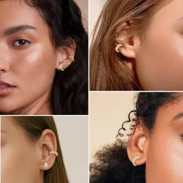 Dochais 9Pcs 14K Gold Plated Ear Cuffs for Women