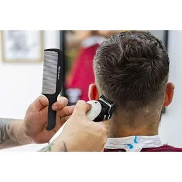 HYOUJIN 901 Black Carbon Flat Top Clipper Comb - Heat Resistant & Versatile Grooming Tool