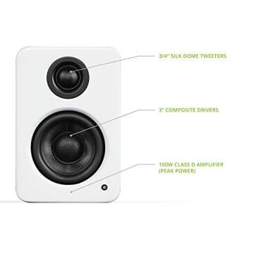 Kanto YU2MW PC Gaming Desktop Speakers | 3" Composite Drivers | 3/4" Silk Dome Tweeter | Class D Amp...