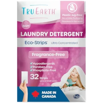 Tru Earth Hypoallergenic Baby Laundry Detergent Sheets - Eco-Strips for Sensitive Skin - 32 Count, U...
