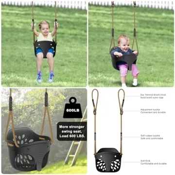 SELEWARE Heavy-Duty Toddler Swing with Adjustable Rope