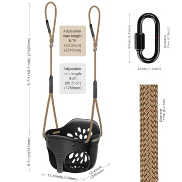 SELEWARE Heavy-Duty Toddler Swing with Adjustable Rope