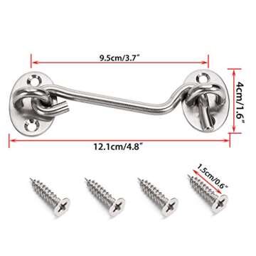 Sumnacon Heavy Duty Steel Cabin Door Latch Lock Hook