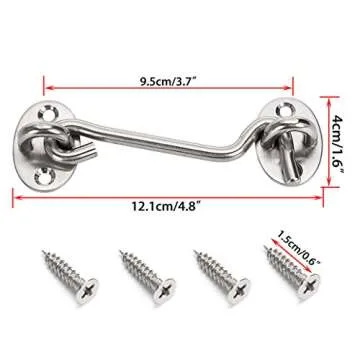Sumnacon Heavy Duty Steel Cabin Door Latch Lock Hook