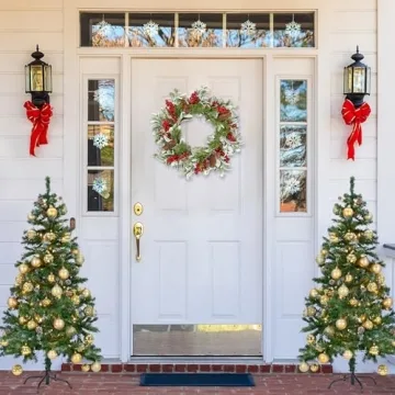 19 Inch Artificial Christmas Wreath for Front Door Decor