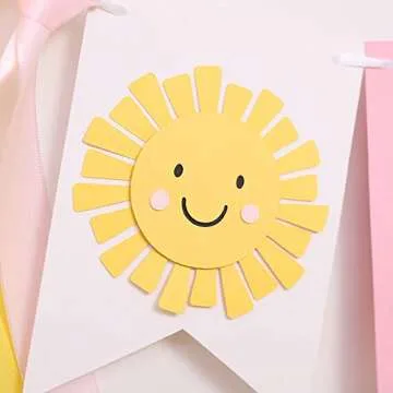 WAHAWU Sunshine Highchair Banner Girl - You Are My Sunshine Banner , Summer Girl First Birthday Banner , One in the Sun 1st Birthday , Photo Decoration Props , One Banner Sun (Sunshine Banner for 1st Birthday)