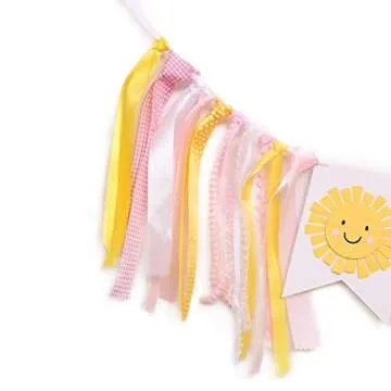 WAHAWU Sunshine Highchair Banner Girl - You Are My Sunshine Banner , Summer Girl First Birthday Banner , One in the Sun 1st Birthday , Photo Decoration Props , One Banner Sun (Sunshine Banner for 1st Birthday)