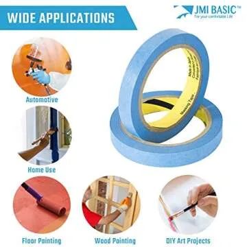 Blue Painters Tape Washi Paper - Assorted Size Multi Pack 44 Yard - No Residue Masking Tape for Painting Drafting Craft - Delicate Surfaces - Heat Resistant - Thin Thick (1/4 x 1/2 x 1 Inch - 3pK)