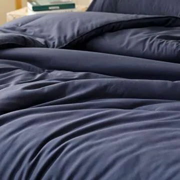 ROSGONIA Navy Blue King Size Comforter Set - All Season Bedding