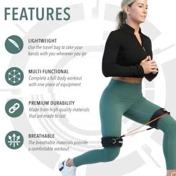 Kinetic Bands - Leg Speed Resistance Bands - Performance/Fitness Training - 4 Resistance Levels, Stretch Strap, Digital Training Series (Red, Orange, Green, Blue - Ages 13 & Over)