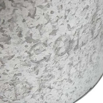 Mind Reader Ice Beverage Bucket for Parties, Wine Bucket, Baby Photos, Galvanized Metal, 19.5"L x 14.25"W x 10.5"H, Silver