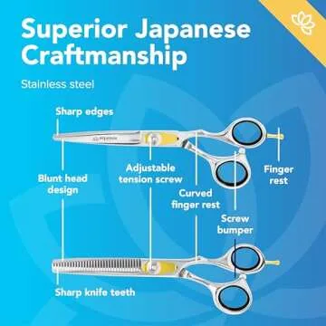 Equinox Professional Hair Scissors Set - Includes Barber Scissors & Thinning Shears for Hair Cutting & Grooming, Premium Japanese Stainless Steel Hair Cutting Scissors, Barber Accessories & Hair Tools