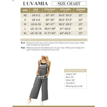 luvamia Jumpsuits for Women Casual Loose Wide Leg Boho Overall Jumpsuit Baggy Summer Outfits with Pockets Bib Overalls Women's Clothing Womens Overalls Baggy Overalls Ultimate Gray Size 16 Size 18