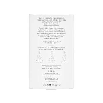SEEN UNSEEN Pimple Patch - Hydrocolloid and Bakuchiol Formulated Spot Treatment for Face and Skin- D...