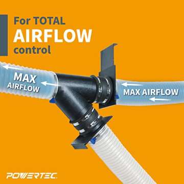 POWERTEC 70108 4 Inch Blast Gate for Dust Collector, Dust Collection Fittings