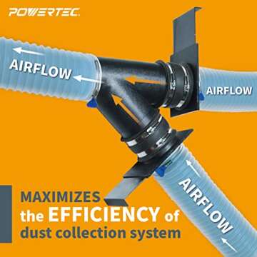 POWERTEC 70108 4 Inch Blast Gate for Dust Collector, Dust Collection Fittings